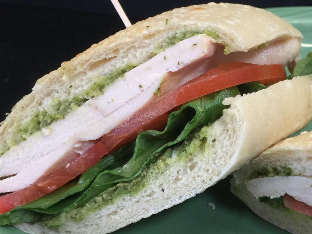 Jacob&rsquo;s Grilled Garlic Chicken with pesto, lettuce, and tomato