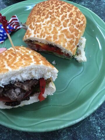 A 1/3-pound burger on a fresh roll
