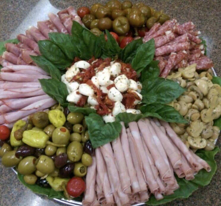 An antipasto and charcuterie spread from the appetizer board