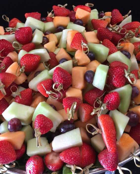 Fresh fruit skewers tray